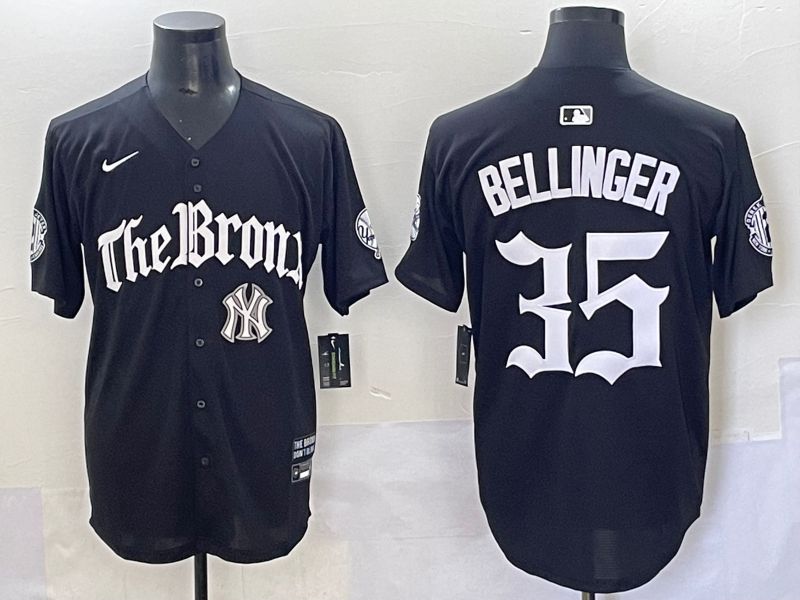 Men 2025 New York Yankees #35 Bellinger Black Five generations Joint Name Nike MLB Jersey style 9